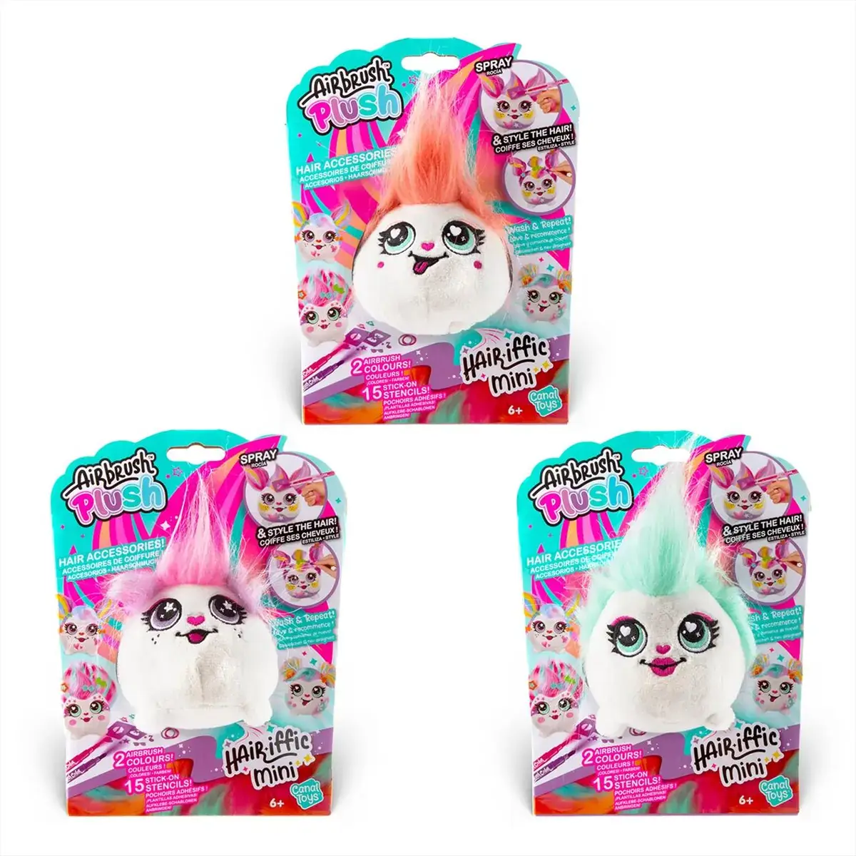 Airbrush Plush színezhező állatok - Hairiffic mini - többféle
