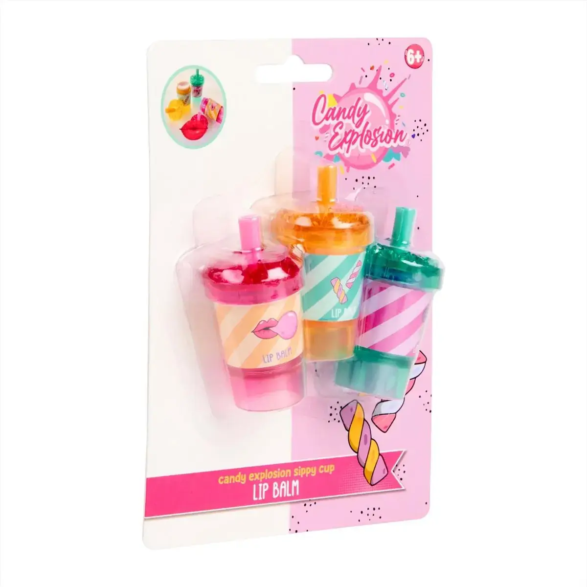 Canenco Create it! Candy ajakbalzsam szívószálas pohárban, 3 db