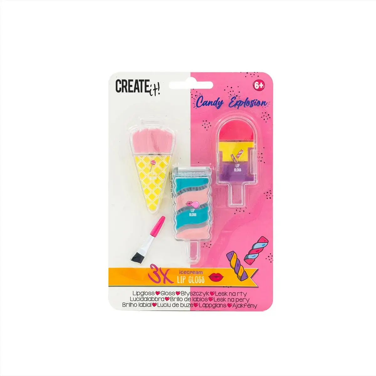 Canenco Create It! Candy szájfények jégkrémben, 3 db