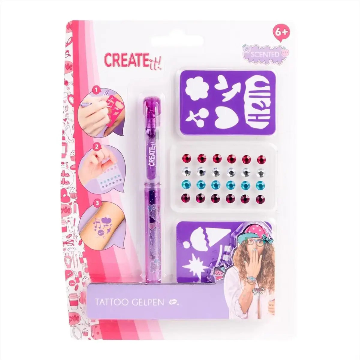 Canenco Create it! Tetováló zseléstoll szett sablonnal és ékkövekkel - többféle