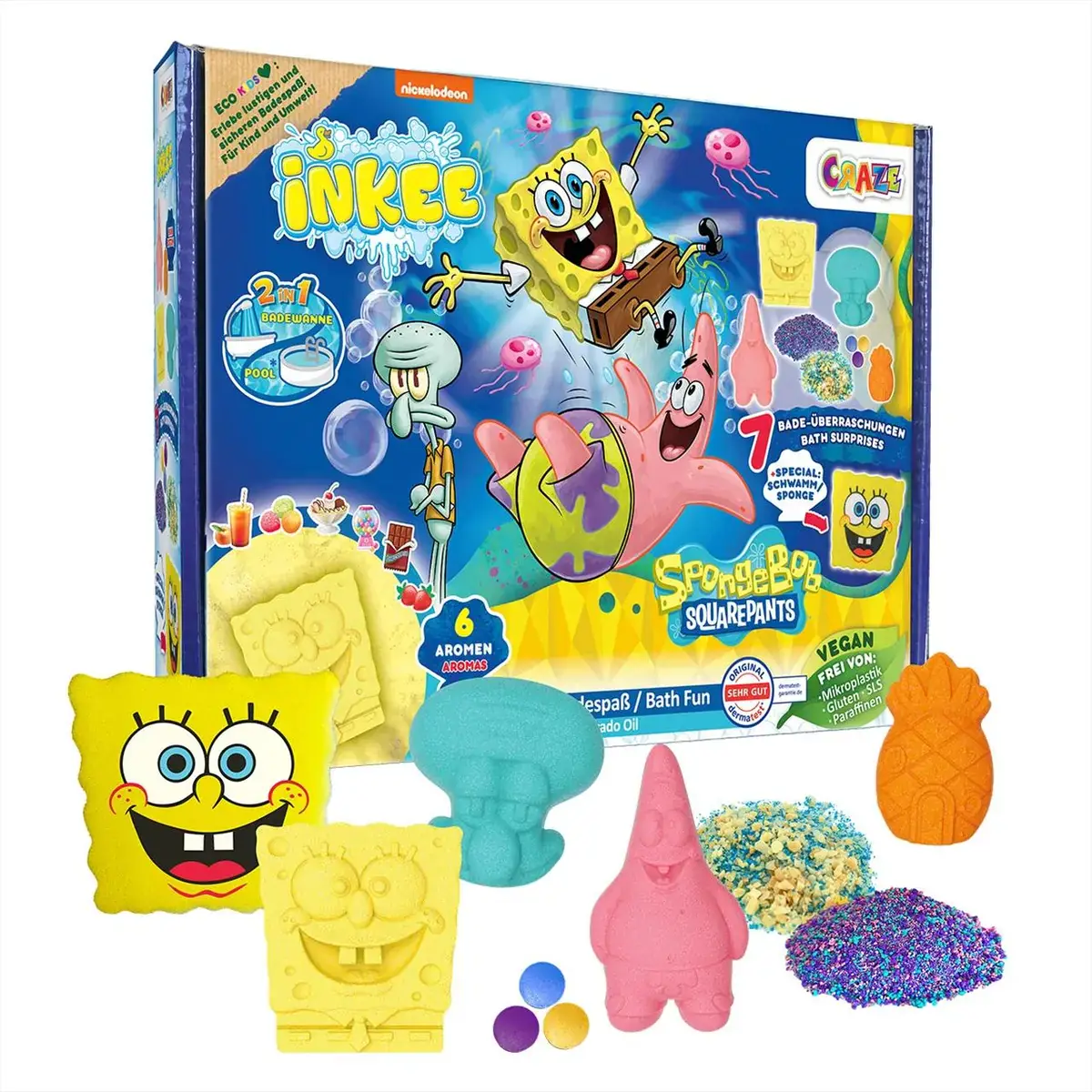 Craze Inkee vegán fürdő nagy szett -  Spongya Bob