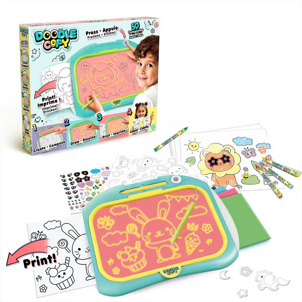 Doodle Copy rajztábla nyomtatóval, 50 mintával
