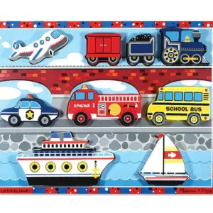 Melissa & Doug Készségfejlesztő játék, Könnyen megfogható puzzle, járművek