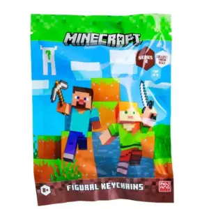 Minecraft meglepetés figura kulcstartó, 1 db