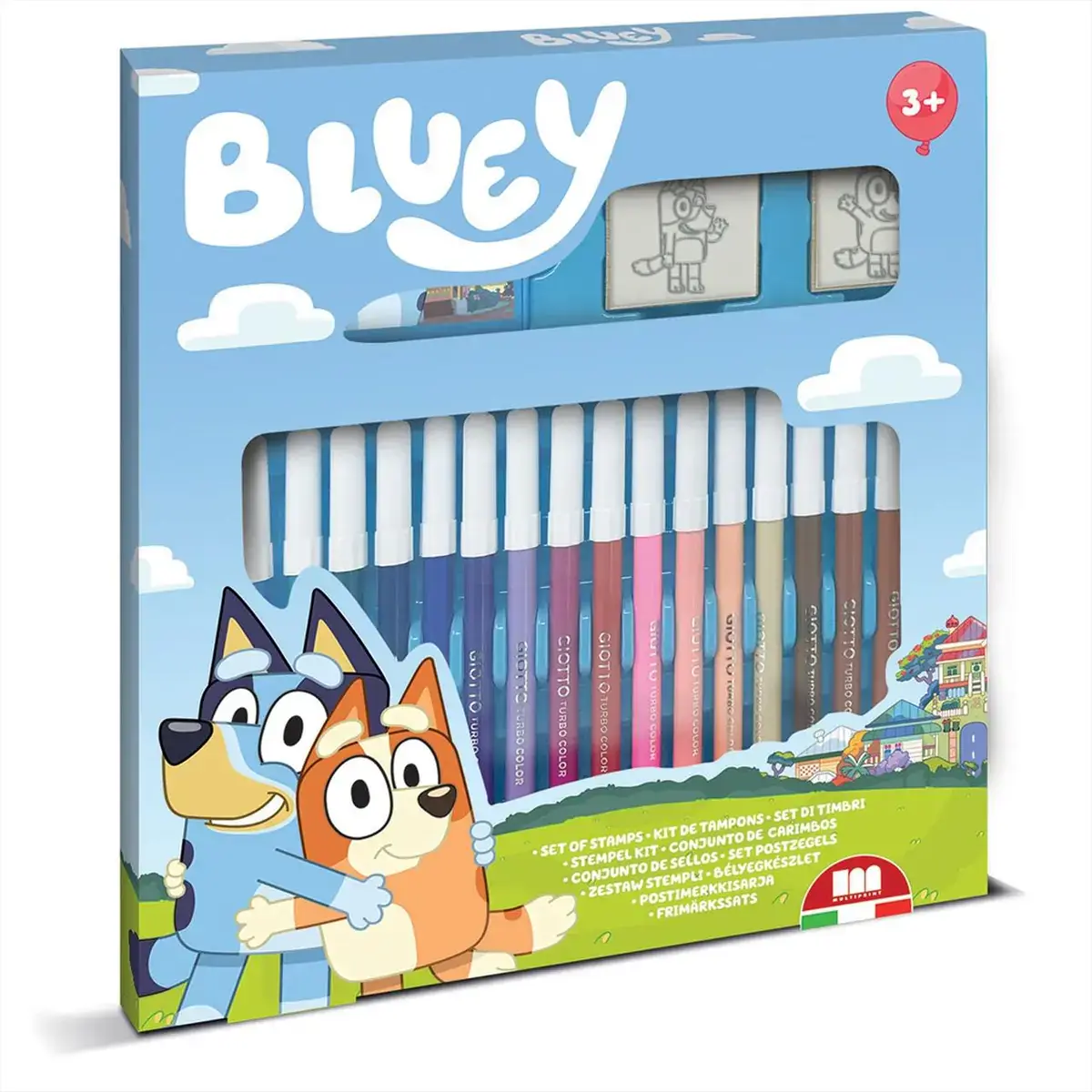 Multiprint Bluey nyomdakészlet filcekkel, 18 db-os