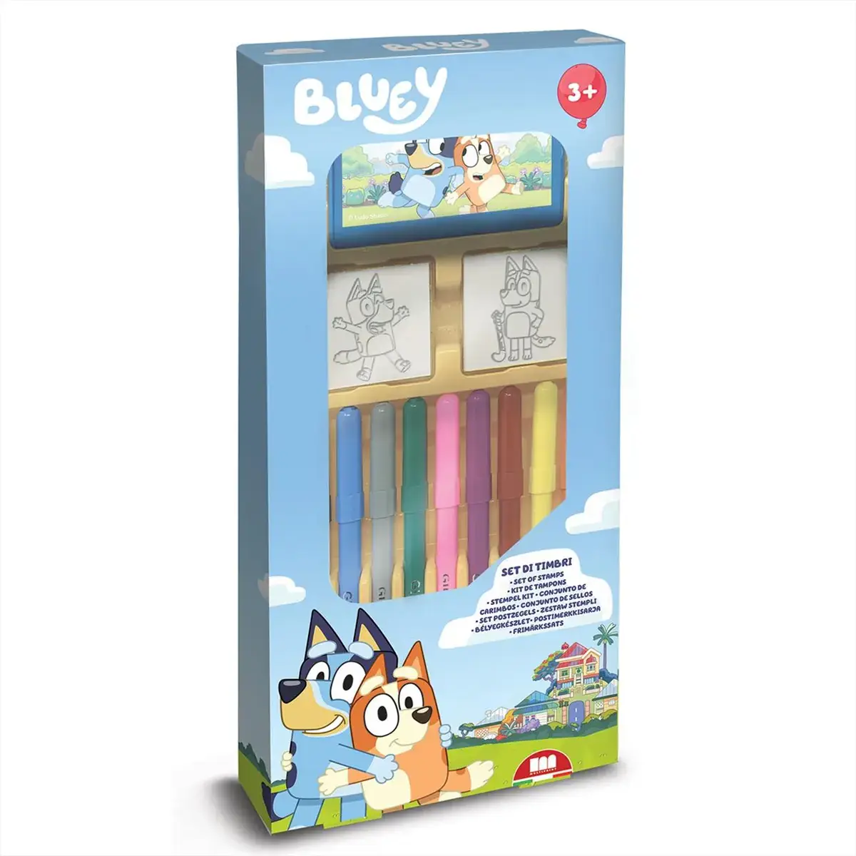Multiprint Bluey nyomdakészlet filcekkel, 9 db-os