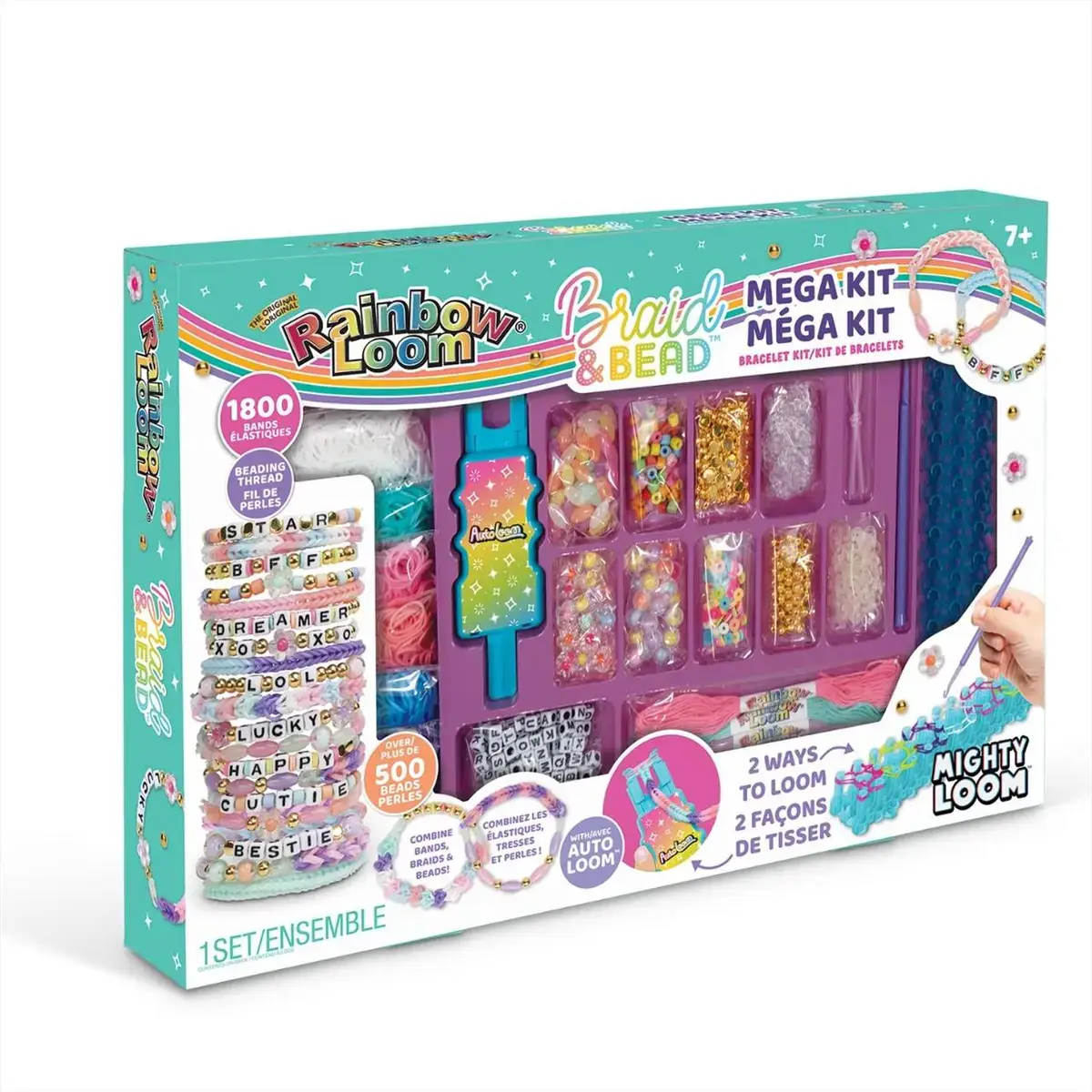 Rainbow Loom Auto Loom gumikarkötő készítő mega szett gyöngyökkel