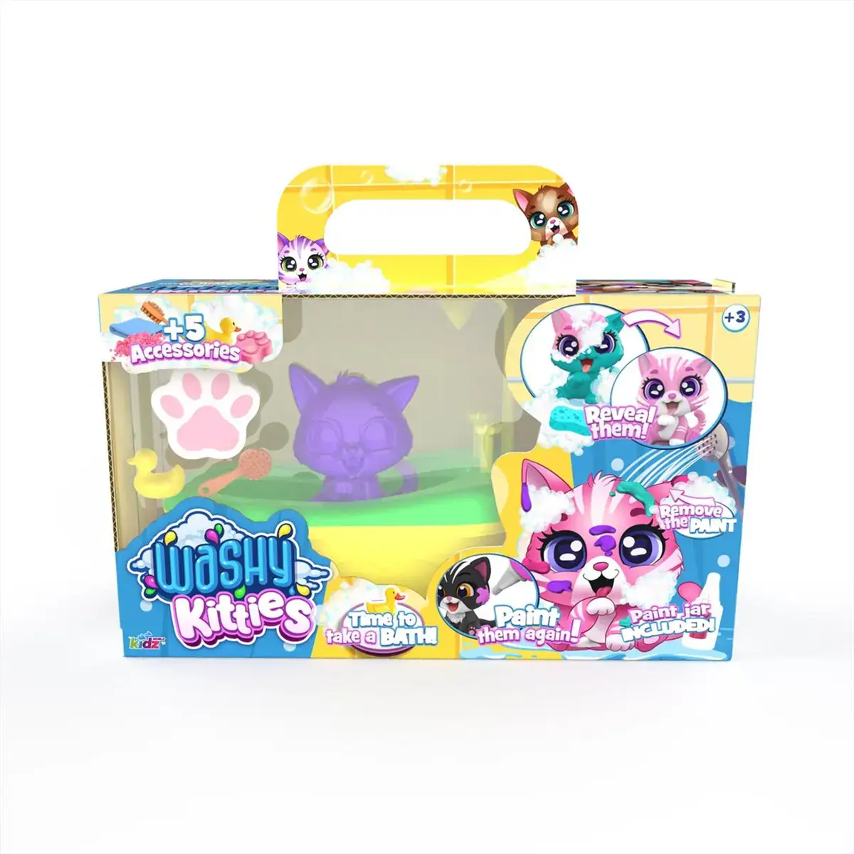 Washy Friends Color Reveal Pancsoló cicusok káddal és 5 kiegészítővel - Pinki