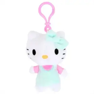Hello Kitty plüss táskaklipp, 12 cm - zöld