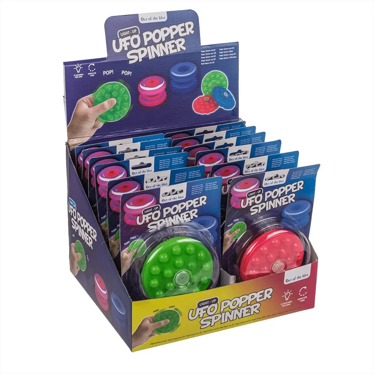 UFO popper spinner stresszoldó játék LED fénnyel - többféle